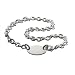 Eve's Addiction Sterling Silver Oval Return Tag Silver Necklace