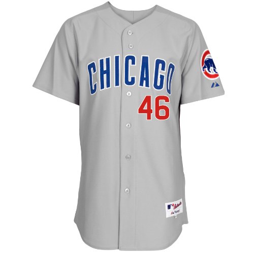 MLB Men's Chicago Cubs Ryan Dempster Six Button Authentic Road Jersey (Road Gray, 44/Large)
