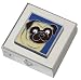 pug35  - Fawn Pug Small Pill Box Polished wMirror