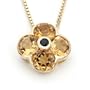 Sterling Silver Gold Plated With Citrine And Black Sapphire Pendant, 19"