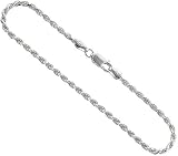 Sterling Silver 2.3 mm Italian Diamond cut Rope Chain 22 inch Necklace