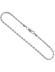 Sterling Silver Italian Rope Chain Necklaces & Bracelets 2.3 mm Diamond cut Nickel Free, sizes 7 - 30 inch