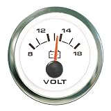 Teleflex White Premier Pro Instrument - Voltmeter (8-18 VDC)