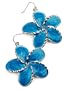 Pearlized Sea Aqua Blue Flower Rhinestone Earrings Fashion Jewelry