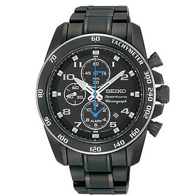 Seiko Mens SNAE77 Stainless Steel Analog with Black Dial Watch Seiko Mens SNAE77 Stainless Steel Analog with Black Dial Watch