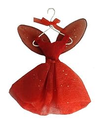 6" Fairy Whispers Red Glitter Ballerina Dress Christmas Ornament
