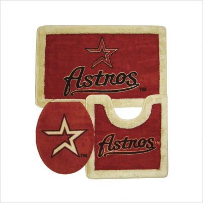 Houston Astros 3 Piece Bath Rug Set