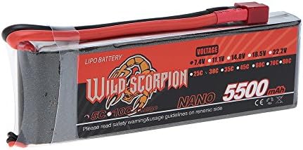 Wild Scorpion 7.4V 5500mAh 30C 2S LiPo Battery with T Plug for RC Car Airplane Helicopter Boat