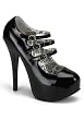 Bordello TEEZE-05, 5 3/4 Inch Heel Triple Strap Concealed Platform Pump