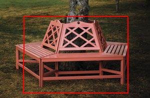 Achla OFB-13R Chippendale Tree Bench - Dusty Rose-One Bench