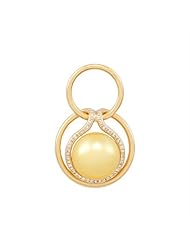 South Sea Golden Pearl Pendant with Diamonds in 14K Yellow Gold (10-11mm)