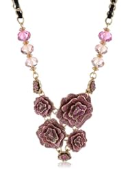 Betsey Johnson "Imperial Princess" Flower Cluster Necklace, 19"