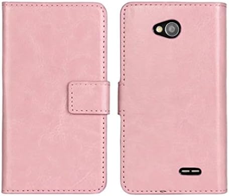 Towallmark(TM)For LG Optimus L70 D325 MS323 Magnetic Leather Slot wallet Cover Case (Pink)