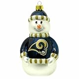 NFL St. Louis Rams Blown Glass Snowman Ornament