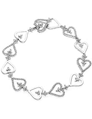 14k White Gold Diamond Heart Bracelet 11.8g (2Cttw, F Color, VS Clarity)