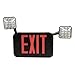 Morris 73463 LED Square Rotatable Head Combo Exit Emergency Light Red LED Black Housing