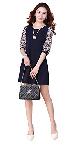 ワンピース 花柄 ７分袖 スカート ミニスカート ドレス セクシー パーティ 結婚式 エレガンス キュート カジュアル パーティ ２次会 レディース 秋物 冬物 可愛いスカーフ付き R325