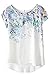 Zeagoo Fashion High Low Vintage Floral Print Short Sleeve Casual Top Blouse