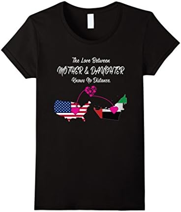 Women's  Mother and Daughter knows no Distance shirt - Christmas gif Medium Black