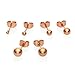 Stainless Steel Rose Toned Round Ball Stud Earrings 5 Pair Set with Matching Backings, 2mm, 3mm, 4mm, 5mm, & 6mm, By Regetta Jewelry