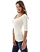PattyBoutik Women's Crochet Lace Inset Elbow Sleeve Blouse