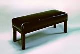 New Very Dark Espresso Bicast Leather Dining Bench