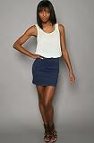 Free People The Super Tank Mini Dress in Ivory and Midnight,Dresses for Women