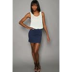 Free People The Super Tank Mini Dress in Ivory and Midnight,Dresses for Women $68.00