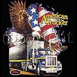 American Trucker With Bald Eagle T-shirt, Truck Driver T-shirts, XX-Large, Brown