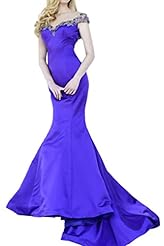Mermaid Satin Lace Beaded Evening Dress/Pageant Dress/Prom Dress 