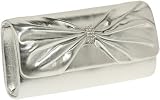 DANIEL AMES Bow Flap Clutch W/ Crystal Detail [5-5104], Silver