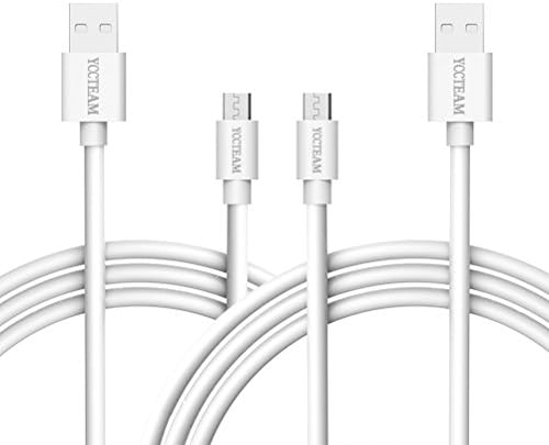 Micro USB Cable, YCCTEAM [2 Pack] Durable 3.3ft White Fast Micro USB Charging Data Cables for Samsung, Tablet, LG, Motorola, Android Smartphones (White, 3.3ft x 2)