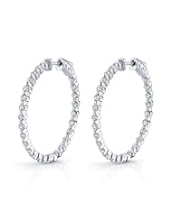 3.75ct Floating Diamond 18k White Gold Inside Out Hoop Earrings