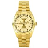 ILLINOIS FIGHTING ILLINI Beautiful Water Resistant Alumni Series 23KT GOLD PLATED WATCH with Gold Plated Band