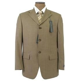 Oscar De La Renta Mens 3 Button Tan Wool Sport Coat Blazer Jacket - Size 42L by Oscar de la Renta