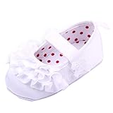 (コ-ランド) Co-land ベビースニーカー ファーストシューズ 女の子 赤ちゃん ベルクロシューズ 新生児靴 女児 純色 フリル フォーマル 出産祝い 春秋 ホワイト 12cm