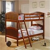 Twin Size Bunk Bed with Arched Design in Dark Pine Finish