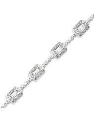 Sterling Silver CZ Bracelet - 7 Inch