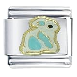 Animal Bunny Aqua Italian Charms Bracelet Link