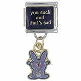 Pugster It's Happy Bunny You Suck Animals Licensed Italian Charms Bracelet Link