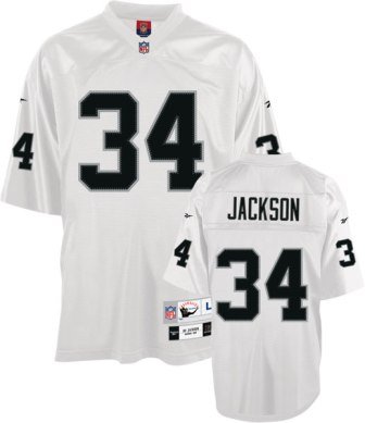 LA Raiders BO JACKSON #34 Men's NFL Premier Throwback Jersey, White (Large)