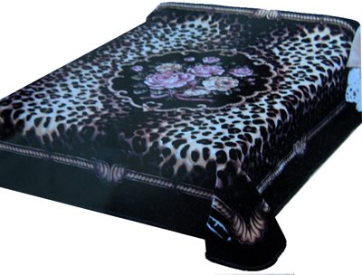 Solaron Twin Leopard Flower Korean Mink Blanket