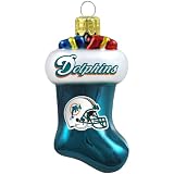NFL Miami Dolphins Blown Glass Stocking Ornament