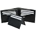 100% Genuine Leather Bi-fold Mens Wallet Black #533CF