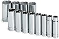 SK 4822 12 Piece 1/2-Inch Drive 6 Point 1/2-Inch to 1-1/4-Inch Deep Socket Set