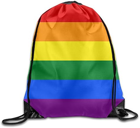 Heishop Gym Drawstring Backpack Sport Bag For Men&amp;Women Gay Flag