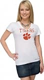 Clemson Tigers Women's White Clipper V-neck T-Shirt