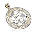 10 KT Two Tone Gold Filigree Circle Pendant 10K Charm