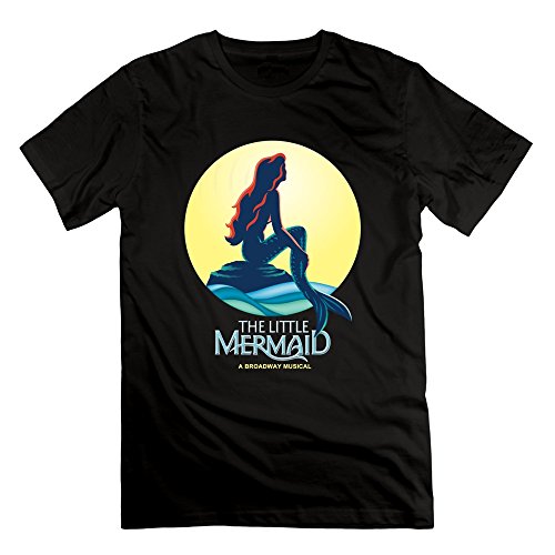 Men's The Little Mermaid A Broadway Musical Logo T-shirt- M Black