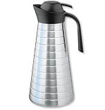 Produkt-Bild: Isosteel Tableline VA-9334K Vakuum-Isolierkanne 1,5 L aus 18/8 Edelstahl geb&uuml;rstet mit Quickstop-Einhandausgie&szlig;system, sp&uuml;lmaschinengeeignet